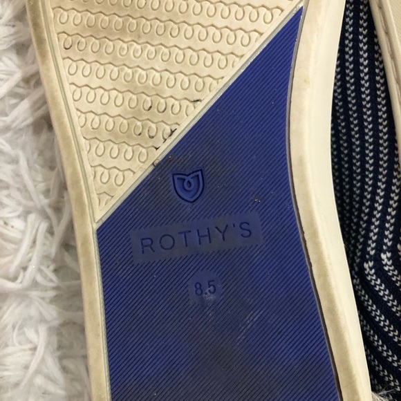 Rothy's Shoes Rothy Riviera Pinstripe Slip On Shoes Blue White Size